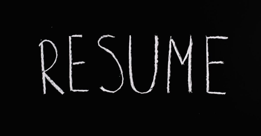 Blackboard with the word 'Resume' written in chalk. Ideal for educational or conceptual themes.